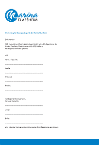 Mietvertrag für die Liegeplätze